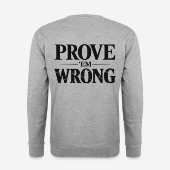 PROVE 'EM WRONG Pullover in grau mit Rückendruck